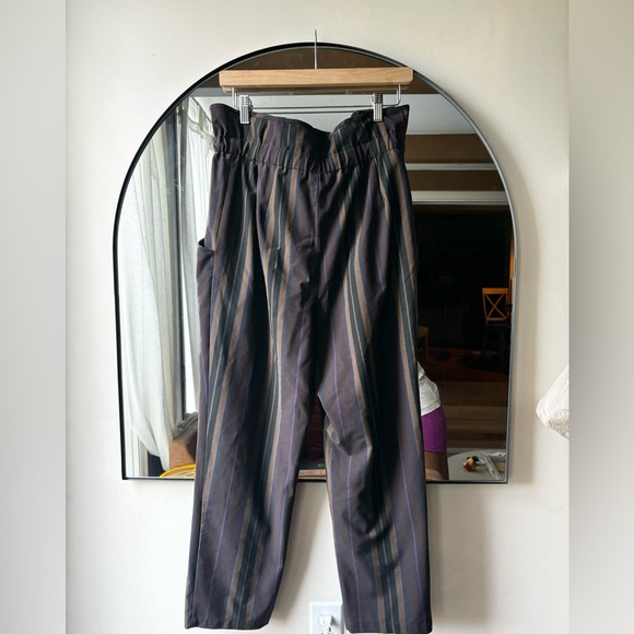 ZARA| High waited draw string striped pants | size large - Picture 9 of 10
